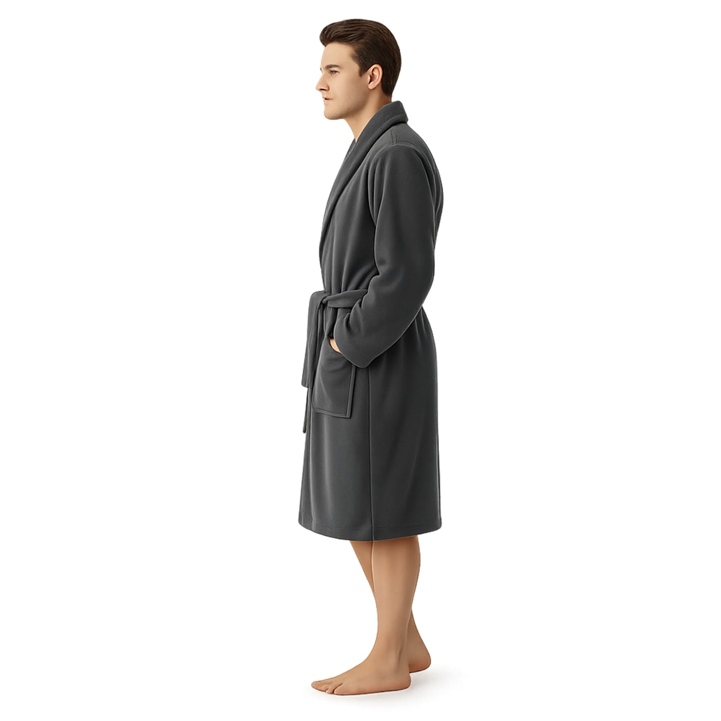 Herren Bademantel aus Ägäis-Biobaumwolle (450 g/m²) – Anthrazit, Sand & Navy | Flauschig & saugstark