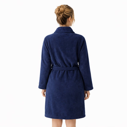 Damen Bademantel aus Ägäis-Biobaumwolle (450 g/m²) – Anthrazit, Sand, Navy | Flauschig & saugstark
