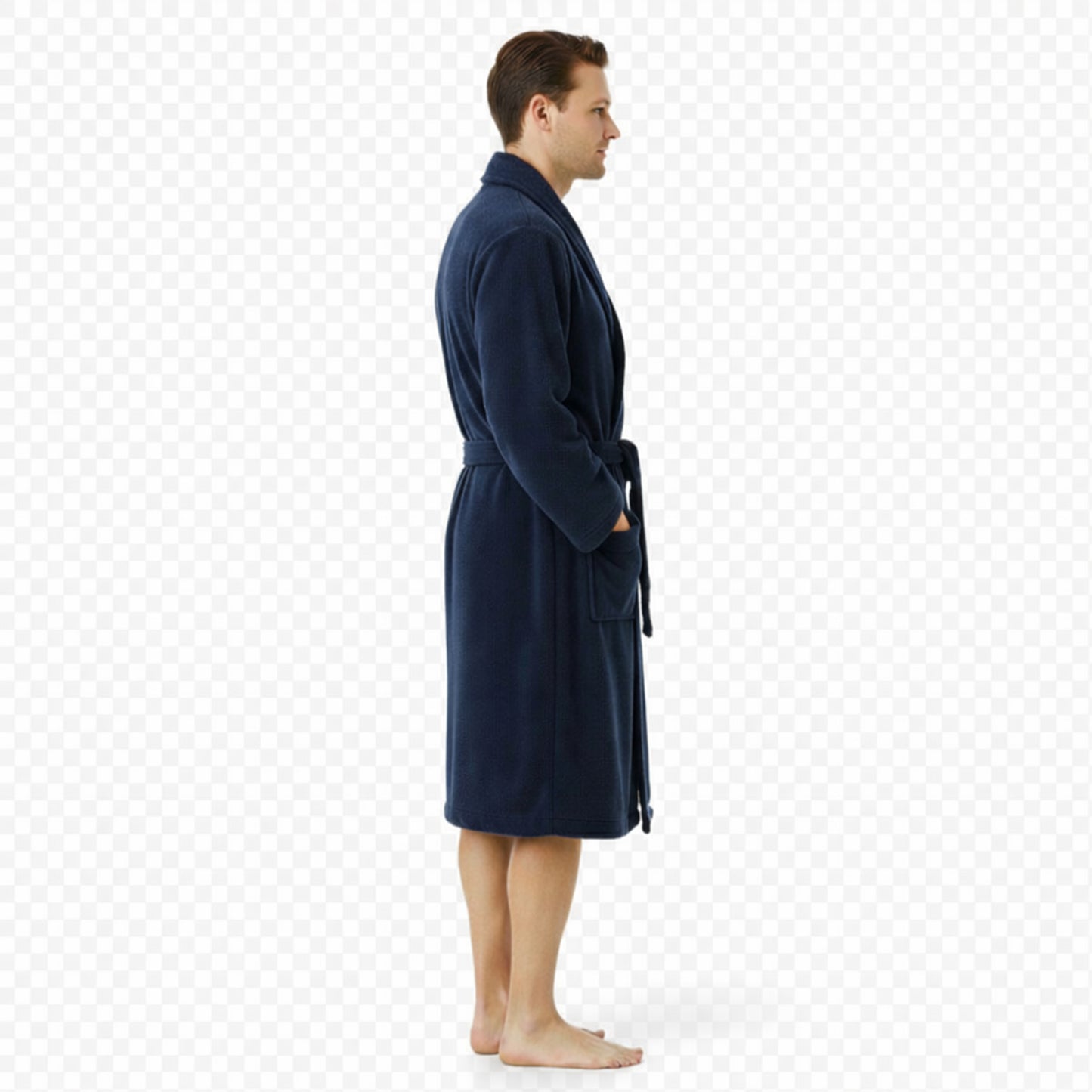 Herren Bademantel aus Ägäis-Biobaumwolle (450 g/m²) – Anthrazit, Sand & Navy | Flauschig & saugstark