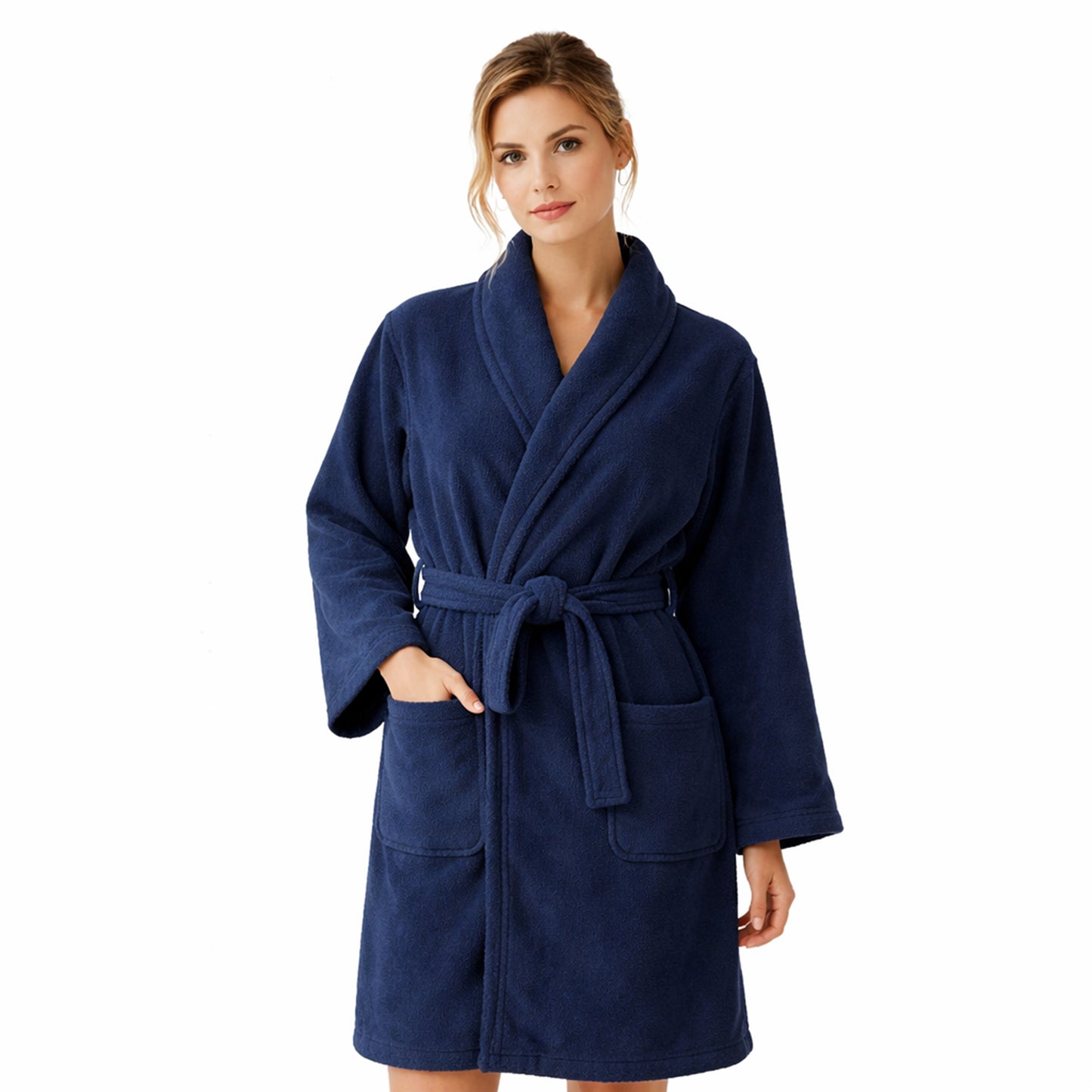Damen Bademantel aus Ägäis-Biobaumwolle (450 g/m²) – Anthrazit, Sand, Navy | Flauschig & saugstark