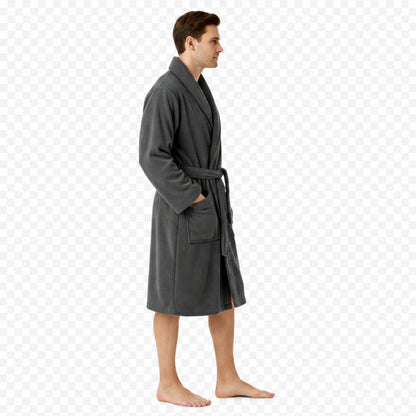 Herren Bademantel aus Ägäis-Biobaumwolle (450 g/m²) – Anthrazit, Sand & Navy | Flauschig & saugstark