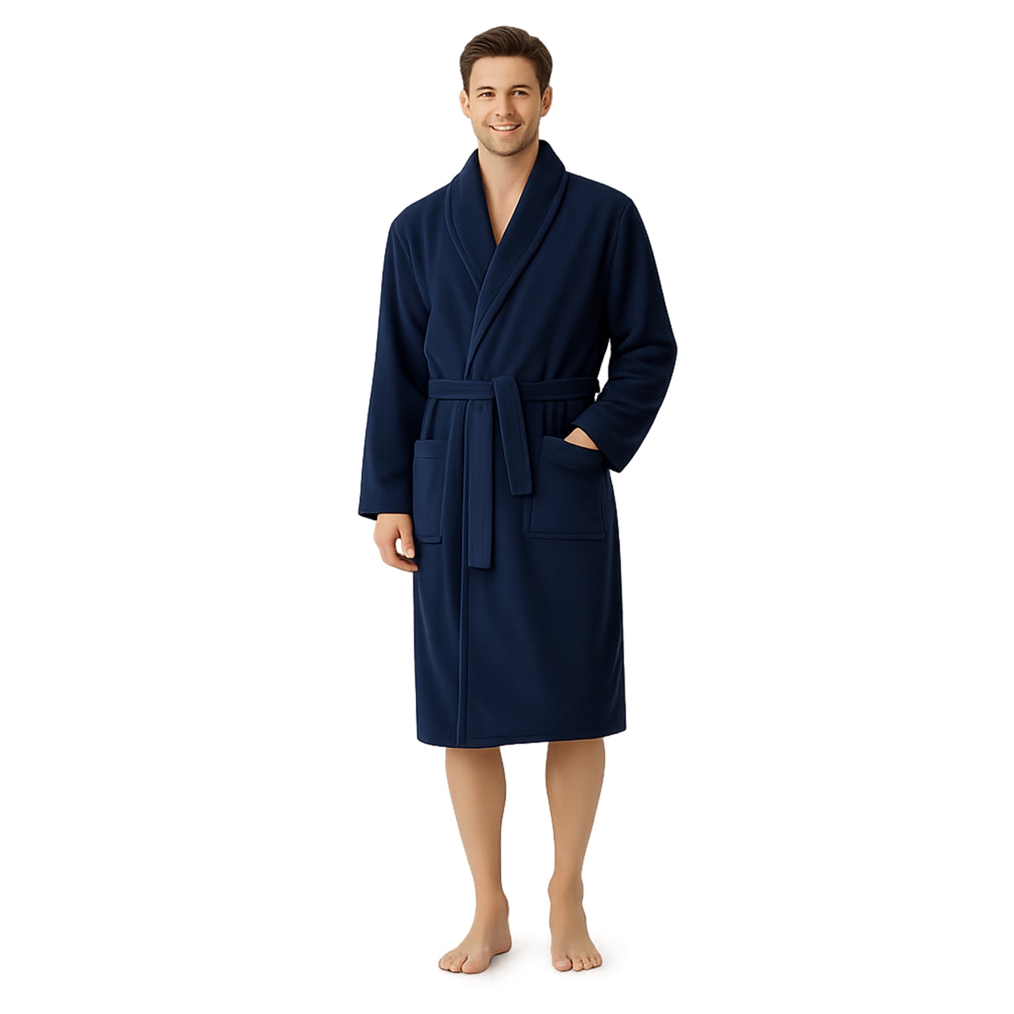 Herren Bademantel aus Ägäis-Biobaumwolle (450 g/m²) – Anthrazit, Sand & Navy | Flauschig & saugstark