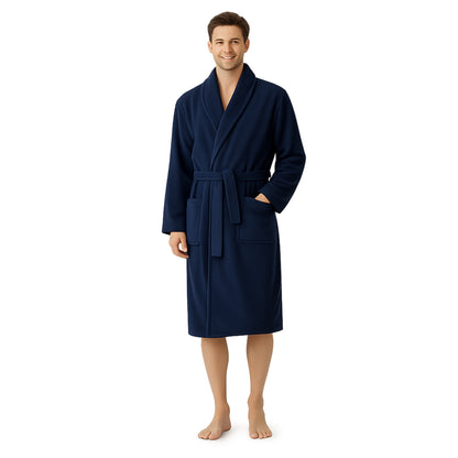 Herren Bademantel aus Ägäis-Biobaumwolle (450 g/m²) – Anthrazit, Sand & Navy | Flauschig & saugstark