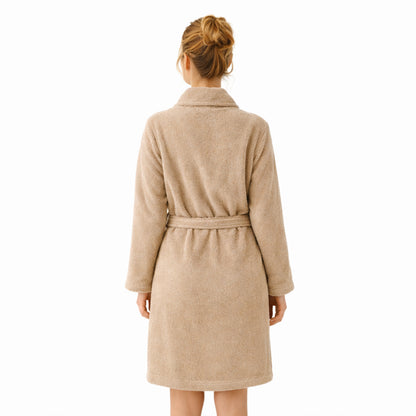 Damen Bademantel aus Ägäis-Biobaumwolle (450 g/m²) – Anthrazit, Sand, Navy | Flauschig & saugstark