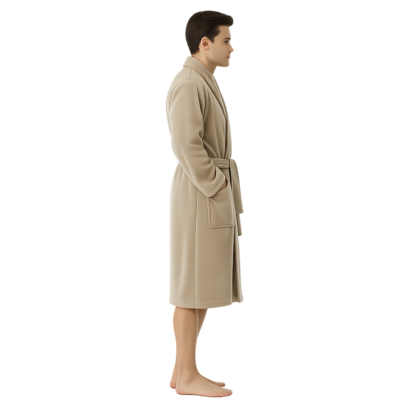Herren Bademantel aus Ägäis-Biobaumwolle (450 g/m²) – Anthrazit, Sand & Navy | Flauschig & saugstark
