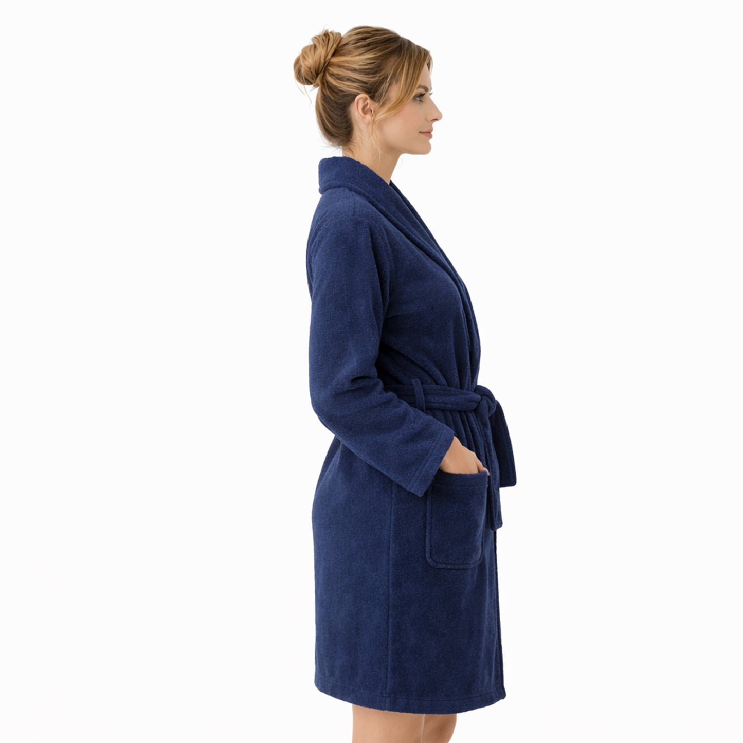 Damen Bademantel aus Ägäis-Biobaumwolle (450 g/m²) – Anthrazit, Sand, Navy | Flauschig & saugstark