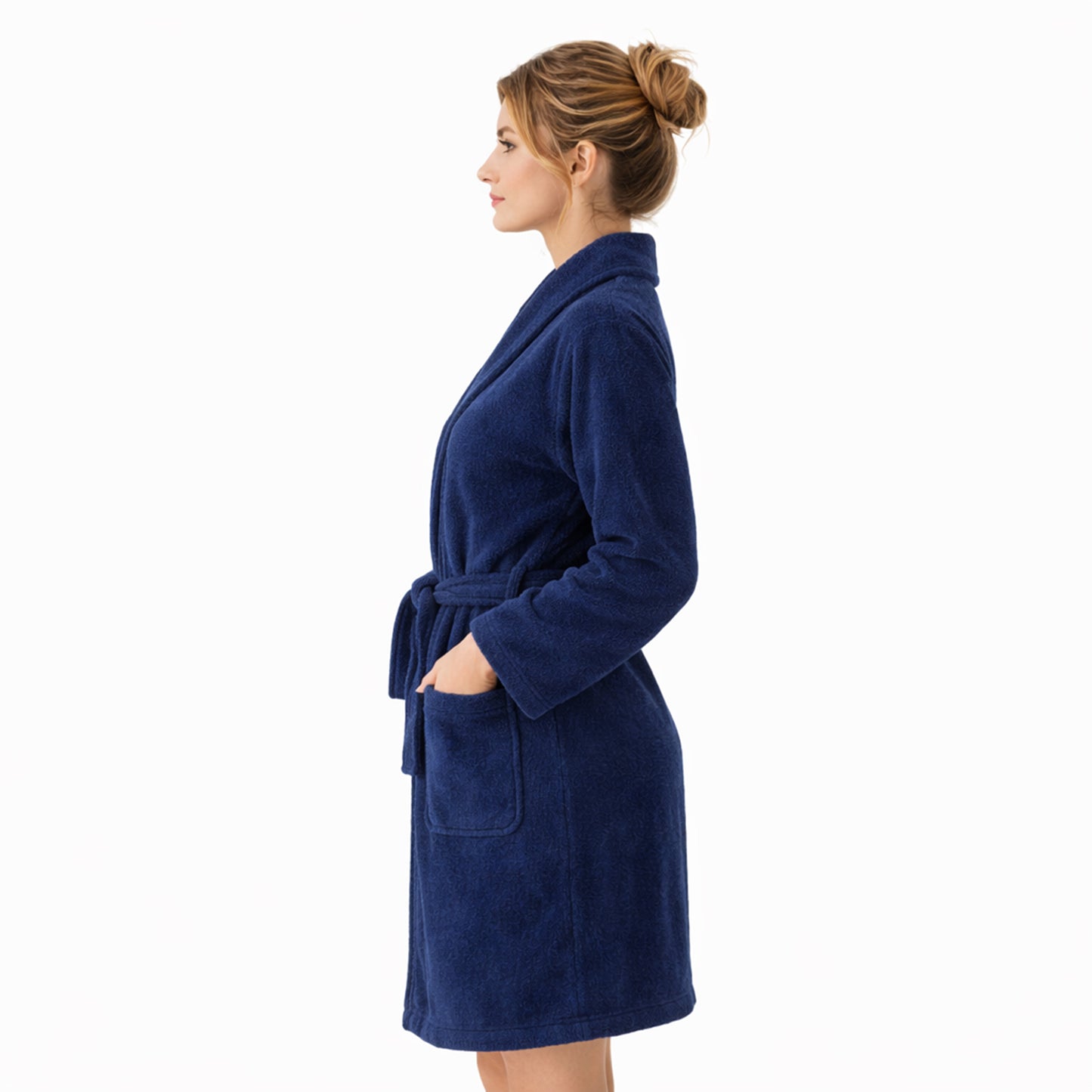 Damen Bademantel aus Ägäis-Biobaumwolle (450 g/m²) – Anthrazit, Sand, Navy | Flauschig & saugstark