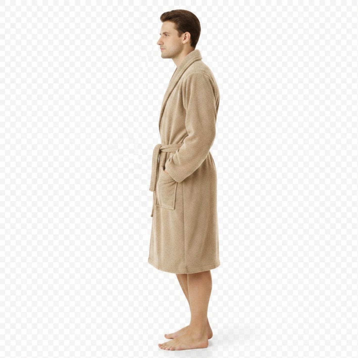 Herren Bademantel aus Ägäis-Biobaumwolle (450 g/m²) – Anthrazit, Sand & Navy | Flauschig & saugstark