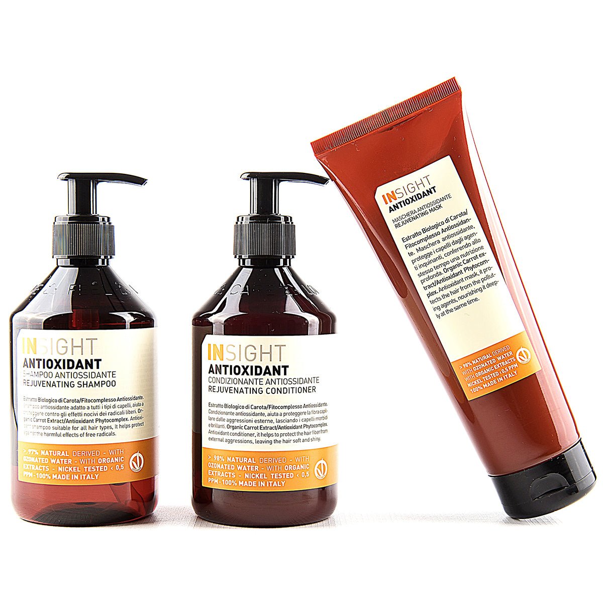 INSIGHT ANTIOXIDANT VEGAN ZERTIFIZIERTE SHAMPOO gegen Schadstoffe und Natürliche Antioxidantien + CONDITIONER+ MASKE - Organicshop24