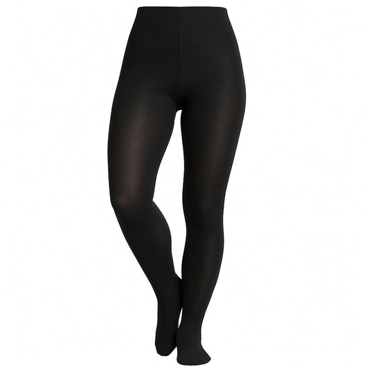 Damen Strumpfhose Schwarz – Winter Warm, Bio-Baumwolle & Stretch