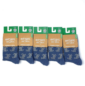Biobaumwolle Kinder-Socken mit " Welpen " Print in 5er Pack - Organicshop24