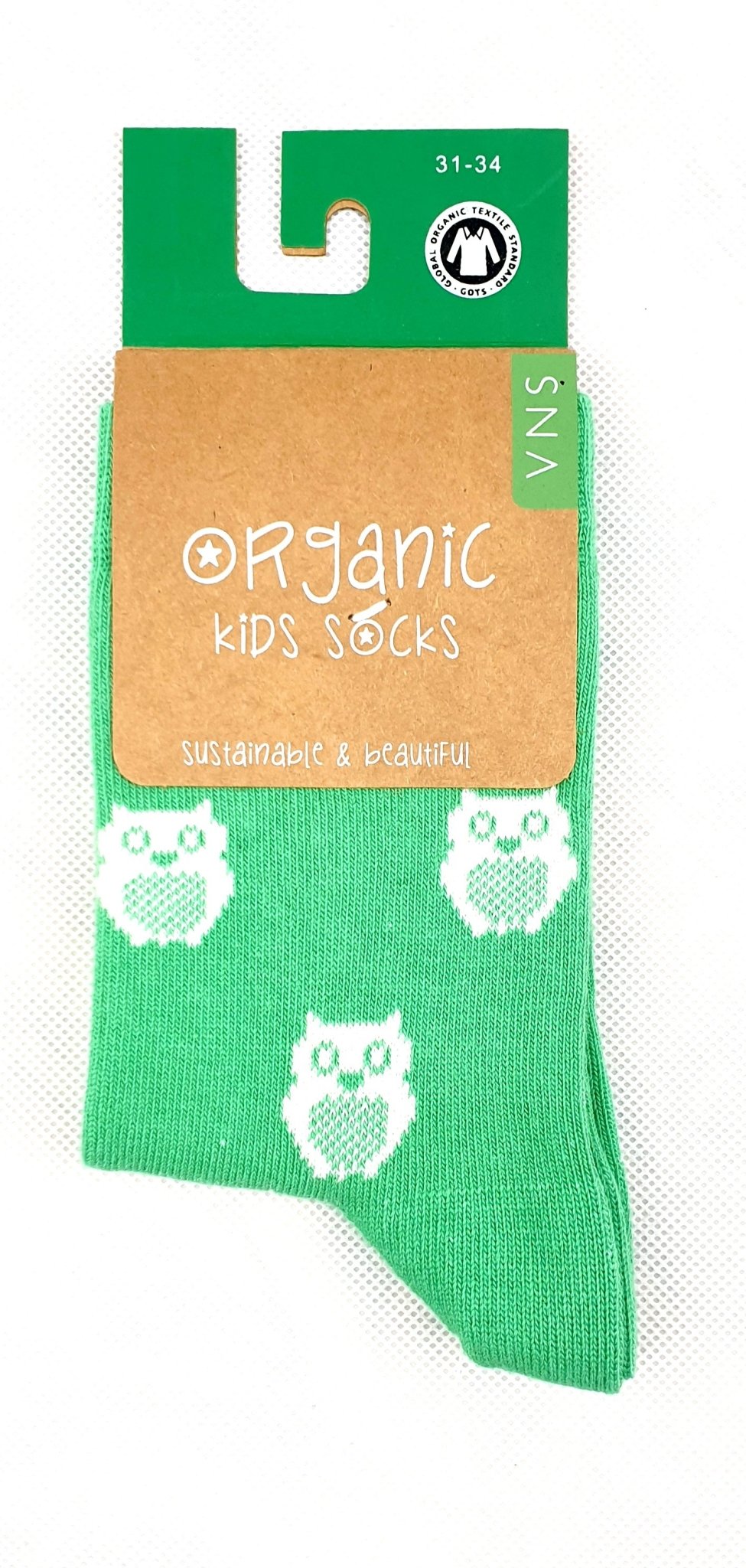 GOTS zertifizierte Biobaumwolle Socken mit Eulen " Print " - Organicshop24