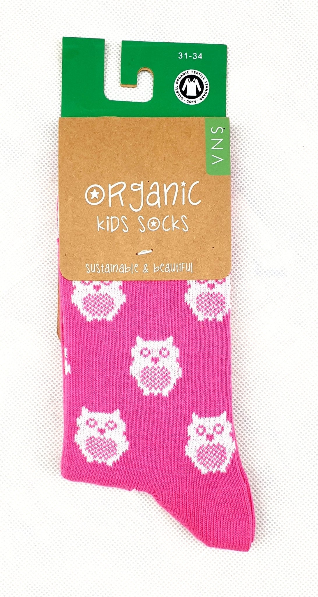 GOTS zertifizierte Biobaumwolle Socken mit Eulen " Print " - Organicshop24