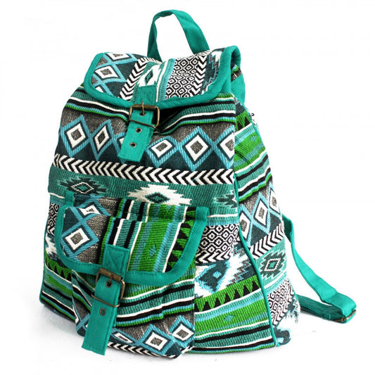 Jacquard Tasche-Rucksack Teal - Organicshop24