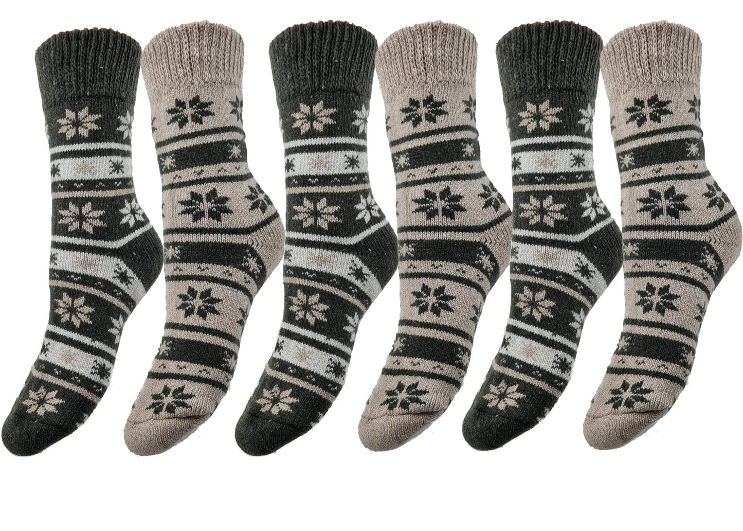 Thermal Wintersocken aus Wolle im 6er Pack - Organicshop24