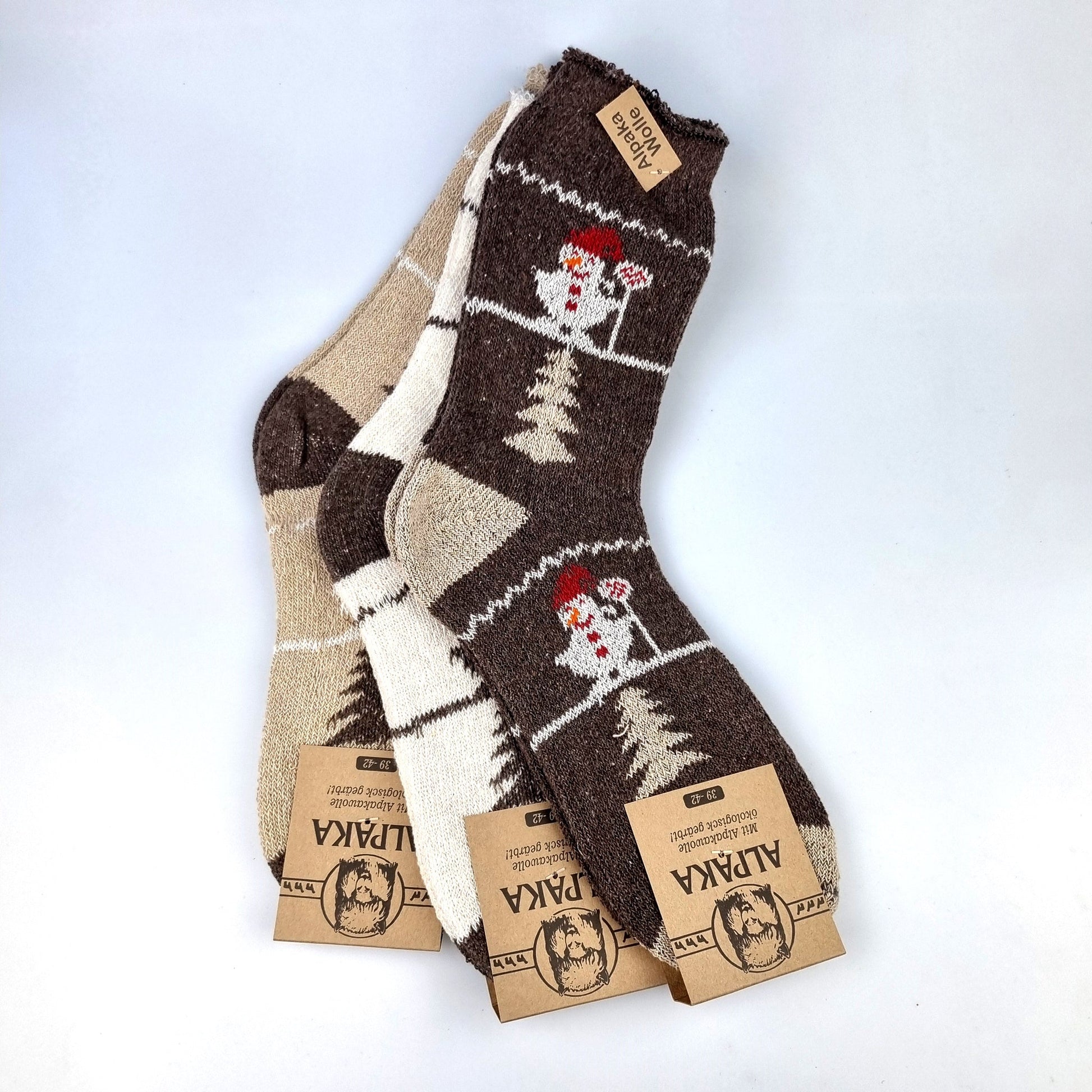 Winter Thermo Socken aus Alpaka Wolle 3er Pack - Organicshop24